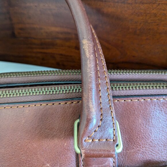 Banuce Full Grain Leather Briefcase Work Bag in Brown - Picture 8 of 16